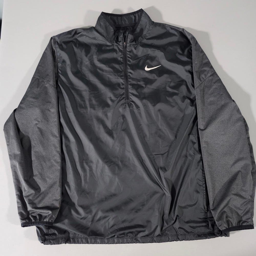 Nike Golf 1/2 Zip Windbreaker Mens 2XL Black Gray Pullover Jacket 726405-010